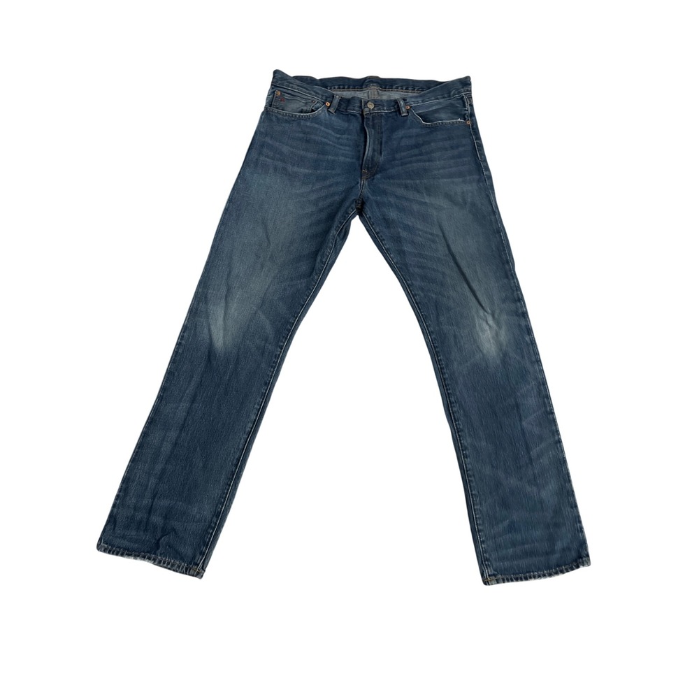 Polo Ralph Lauren Mens Blue Denim Jeans Straight Leg Medium Wash 36x34